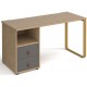 Cairo Straight Desk with Brass Leg and Integrated Drawers